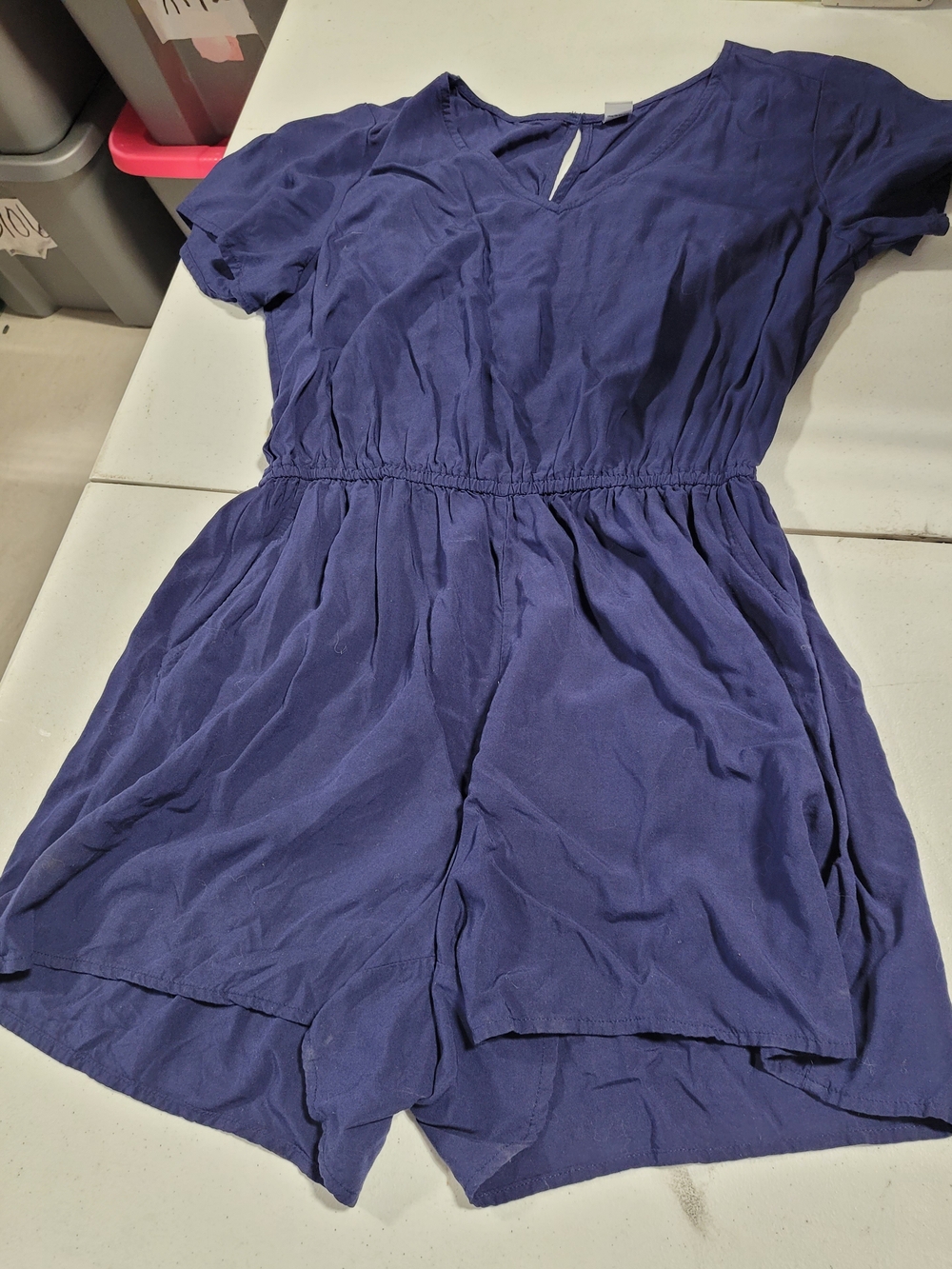 Old Navy Purple Short Sleeve V-Neck Romper